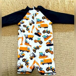 Kids Construction Print Swimsuit